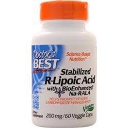 Doctors Best Stabilized R-Lipoic Acid with BioEnhanced Na-RALA (200mg) 60 vcaps